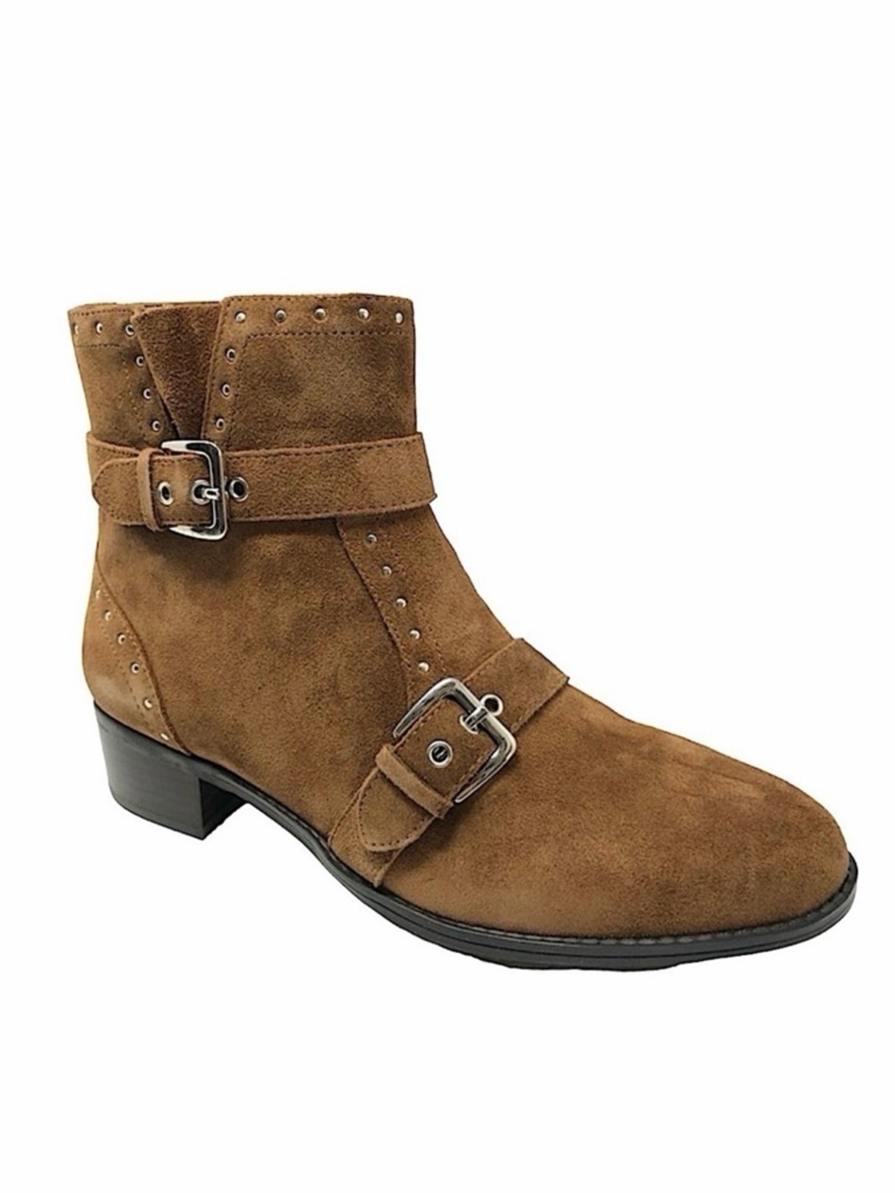 Isaac Mizrahi Selby Ankle Boot Chestnut Suede Size 10